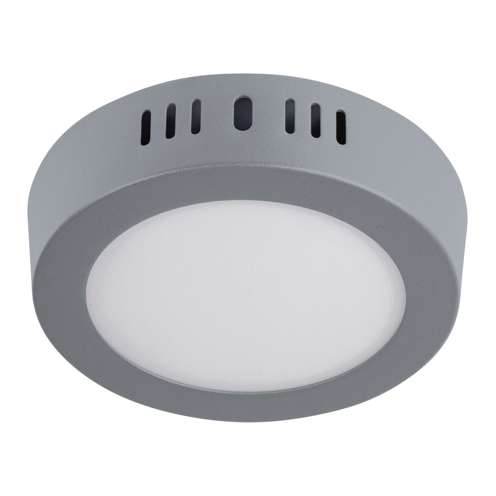 Luminario LED plafón 6W 6500K, redondo, gris, VOLTECK