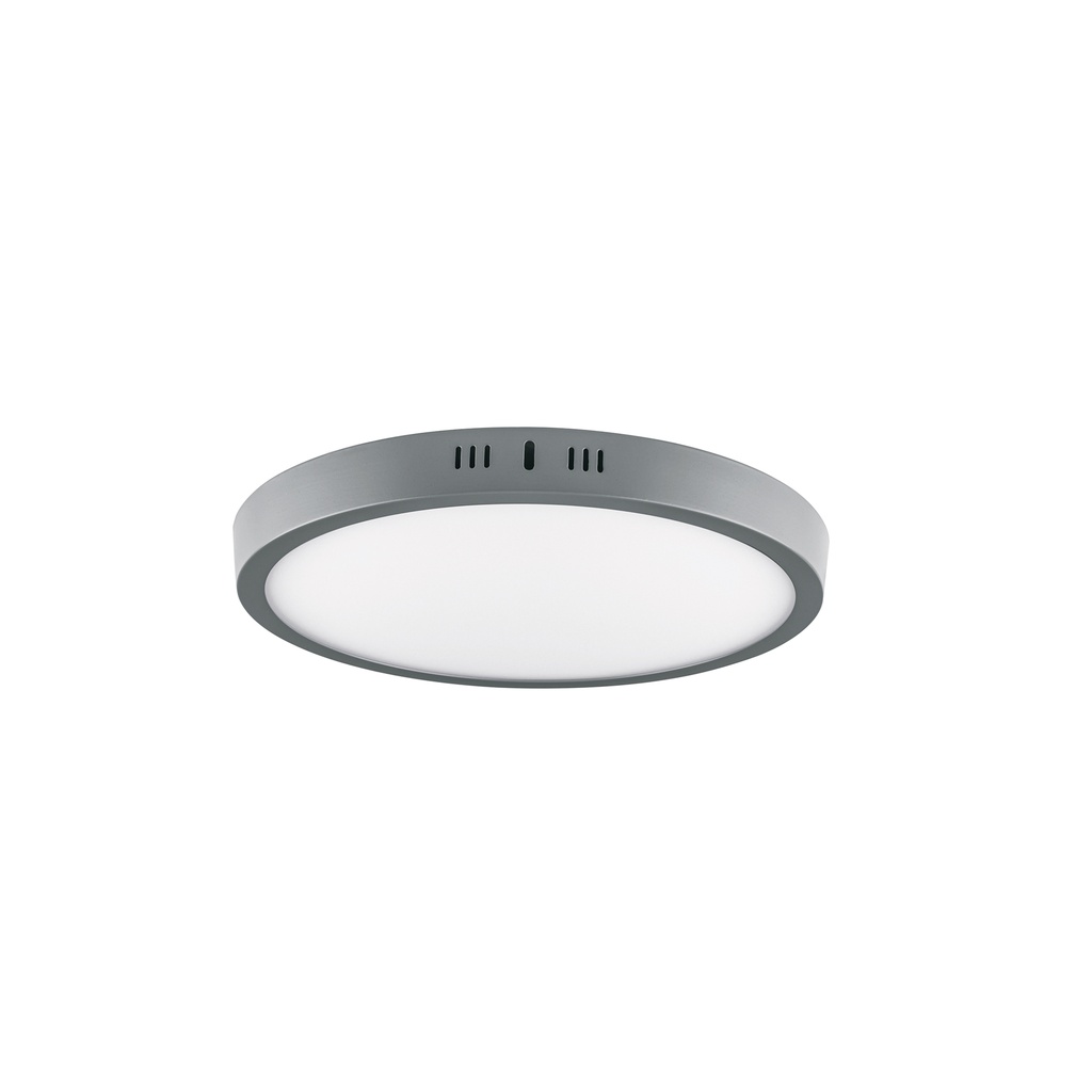 Luminario LED plafón 24W 6500K, redondo, gris, VOLTECK