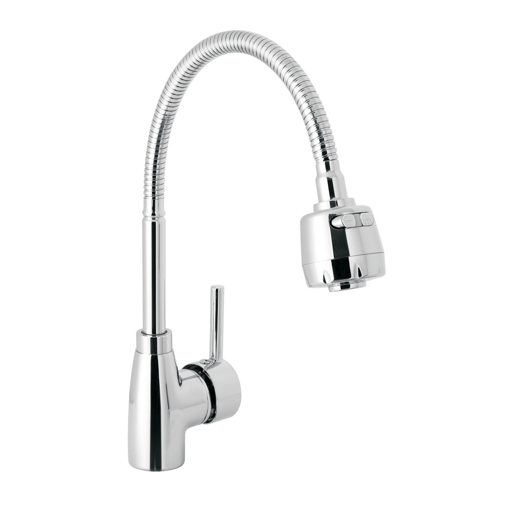 Monomando para fregadero con cuello flexible, cromo, TÚBIG