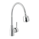 Monomando para fregadero con cuello flexible, cromo, TÚBIG