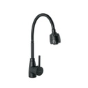 Monomando para fregadero con cuello flexible, negro, TÚBIG