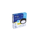 Luminario LED plafón 6W 6500K, redondo, negro, VOLTECK