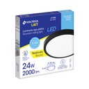 Luminario LED plafón 24W 6500K, redondo, negro, VOLTECK