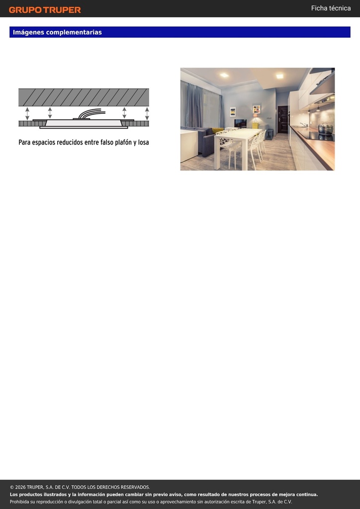 Luminario LED plafón 12W 3000K ultradelgado cuadrado VOLTECK