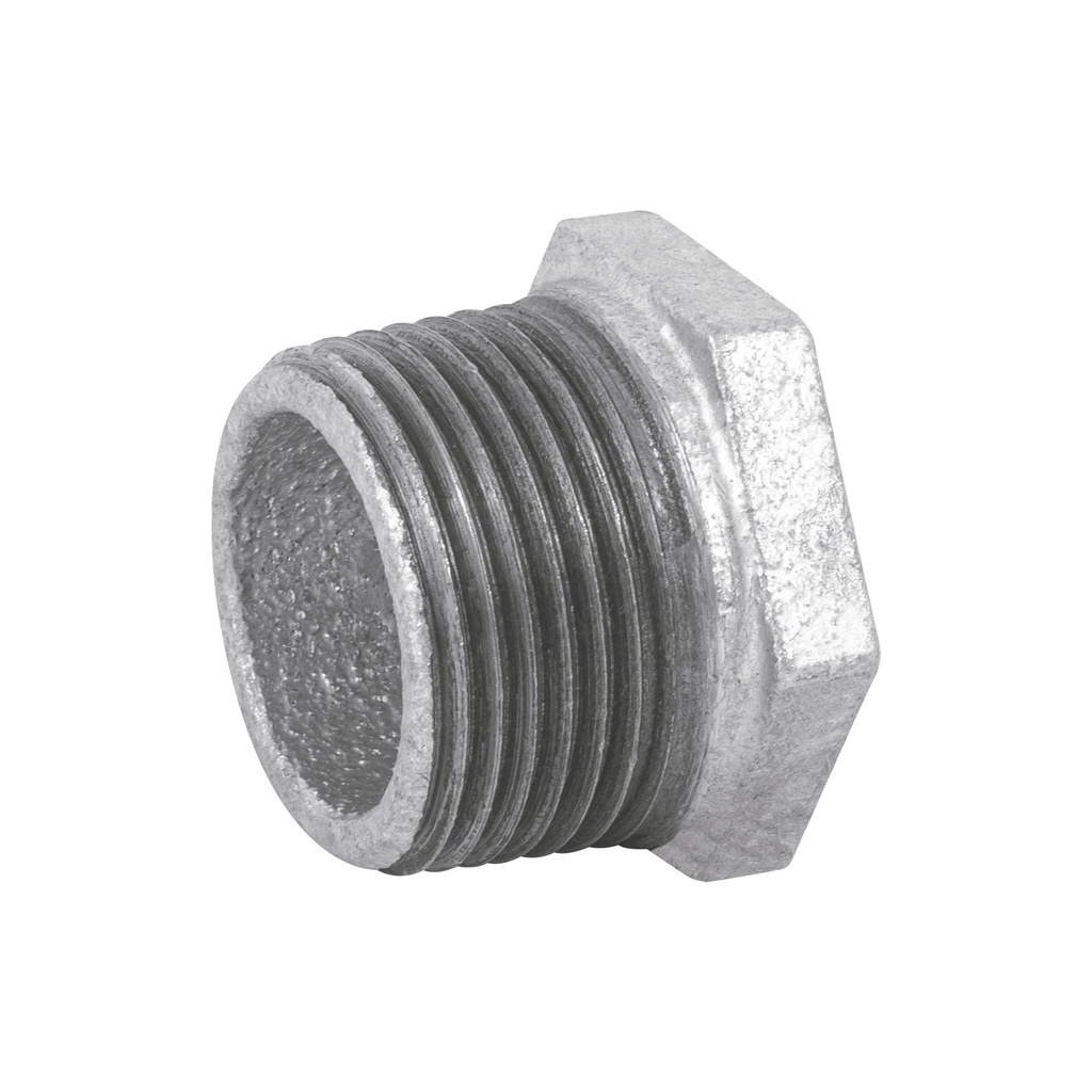 Reducción bushing acero galvanizado 1'x1/2', FOSET