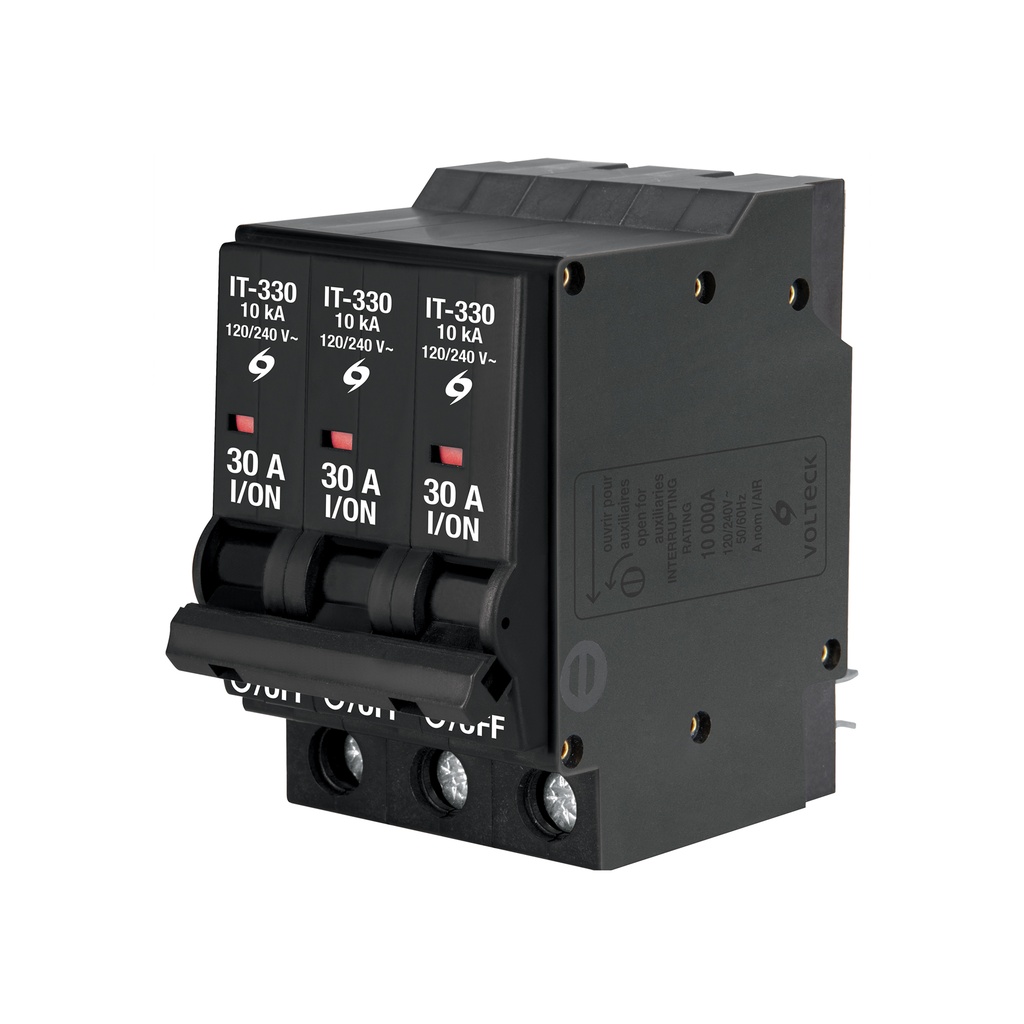 Interruptor de 3 polos 30A, enchufable, VOLTECK