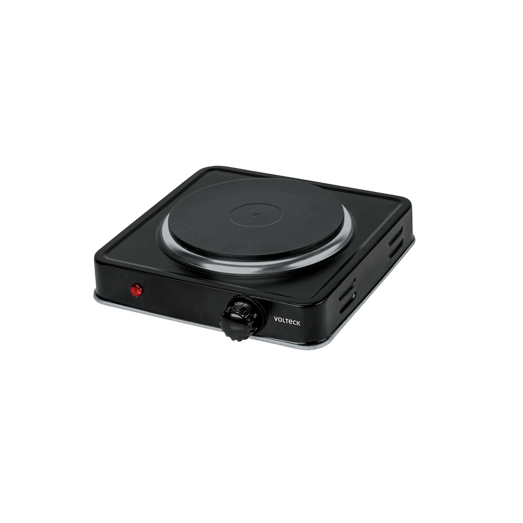 Parrilla eléctrica 1 quemador de disco, negra, VOLTECK