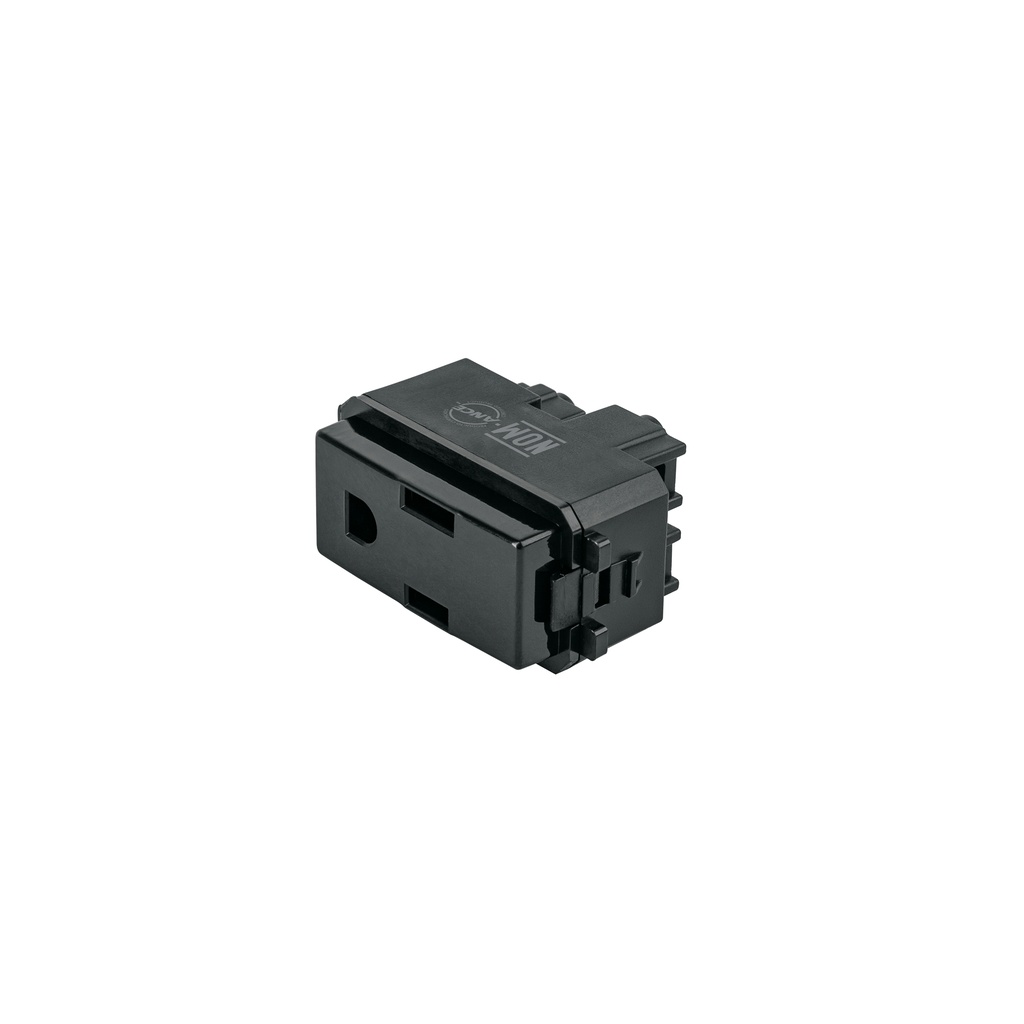 Contacto sencillo, 2 polos + tierra, línea Italiana, negro