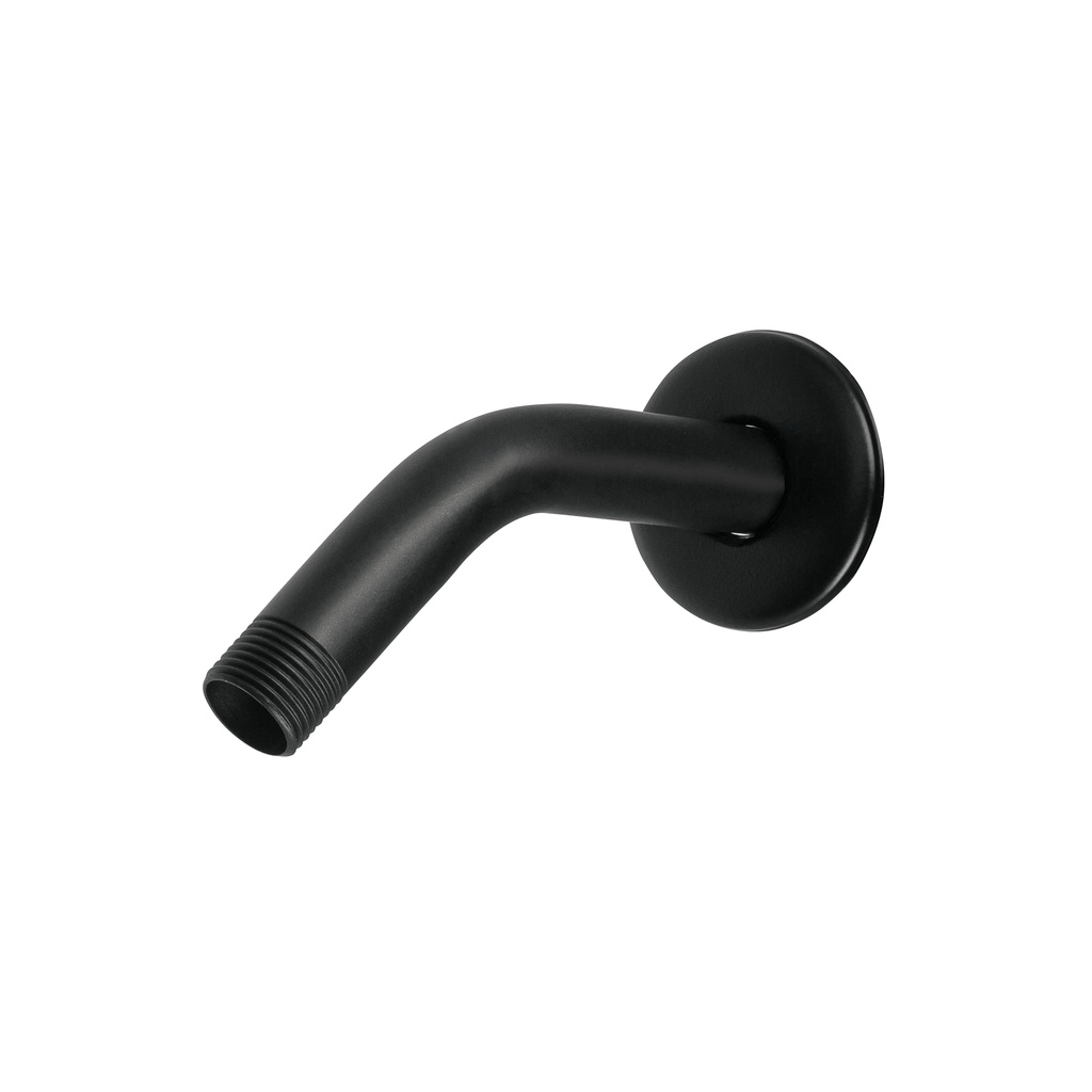 Brazo corto con chapetón para regadera, negro mate, AQUA