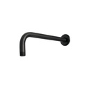Brazo recto con chapetón para regadera, 30 cm, negro mate