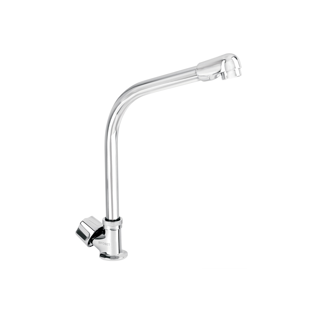Llave individual fregadero, cuello cobra, hexagonal, BASIC