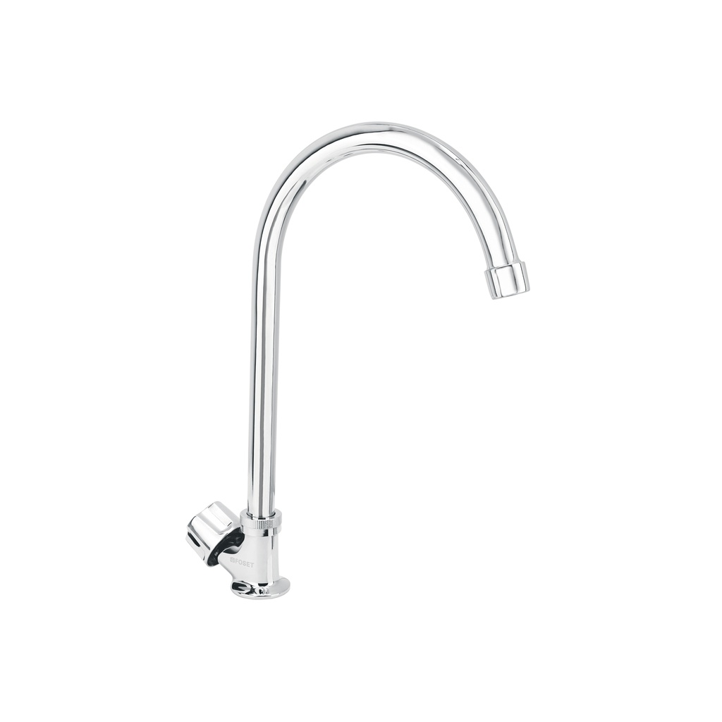 Llave individual fregadero, cuello curvo, hexagonal, BASIC