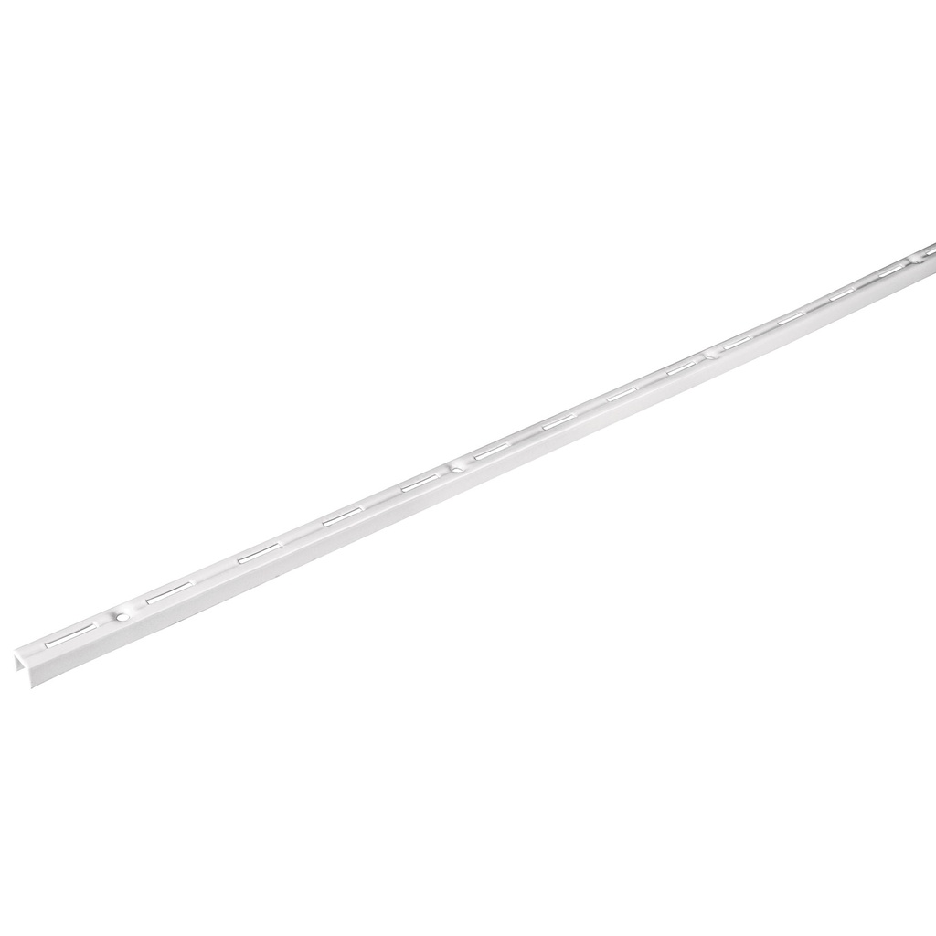 Cremallera sencilla blanca para ménsulas planas, 1m, FIERO