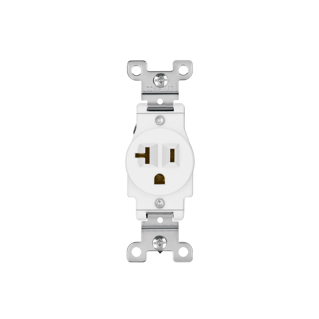 Contacto sencillo, 2 polos 3 hilos, 20 A, Standard, blanco