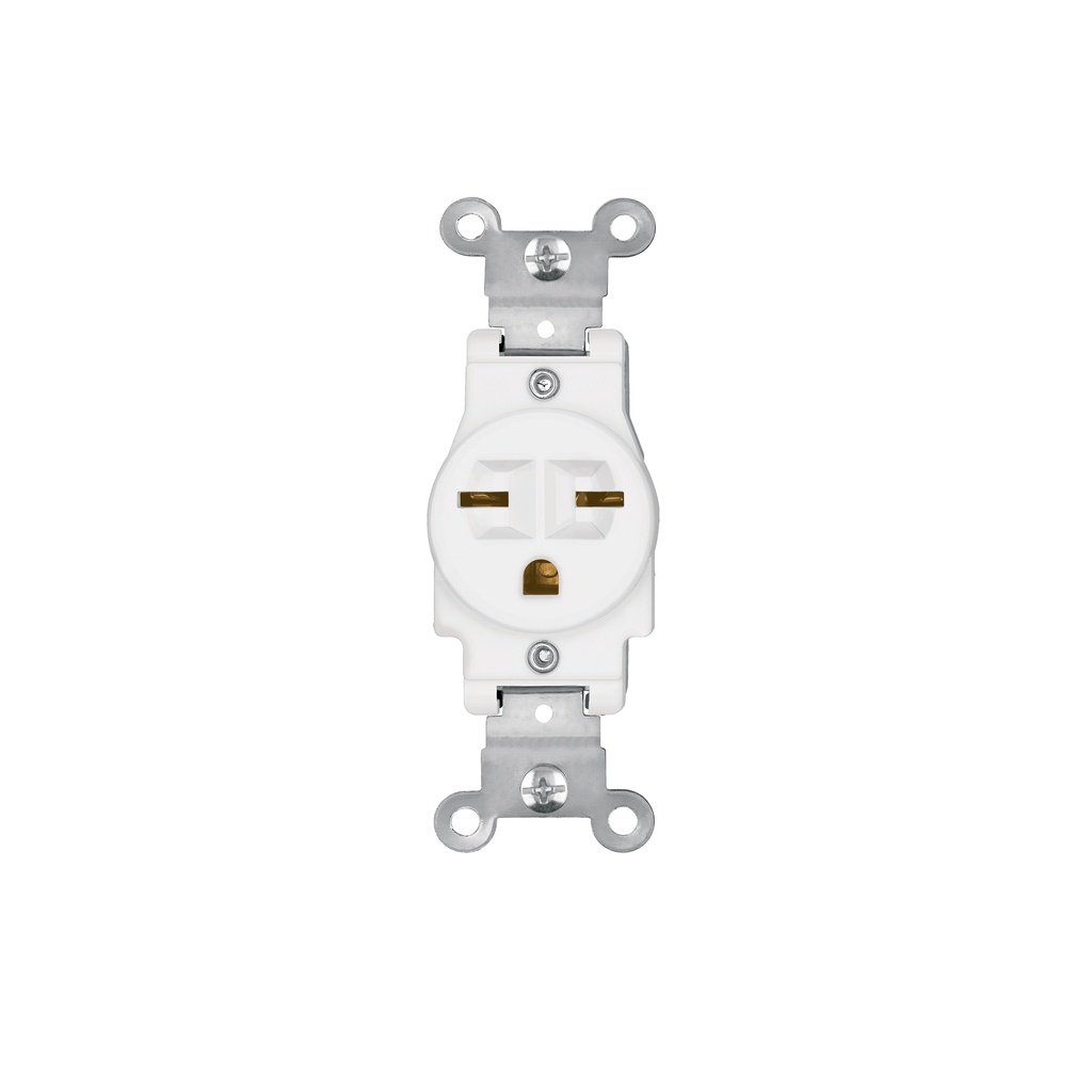 Contacto sencillo, cara de chino, Standard, blanco, VOLTECK