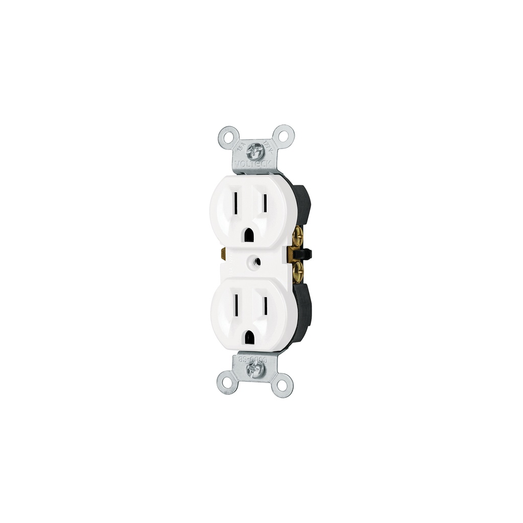 Contacto dúplex, 2 polos 3 hilos, Standard, granel, blanco