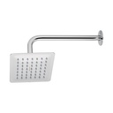 Regadera cuadrada 6', acero inox, con brazo, cromo, TÚBIG
