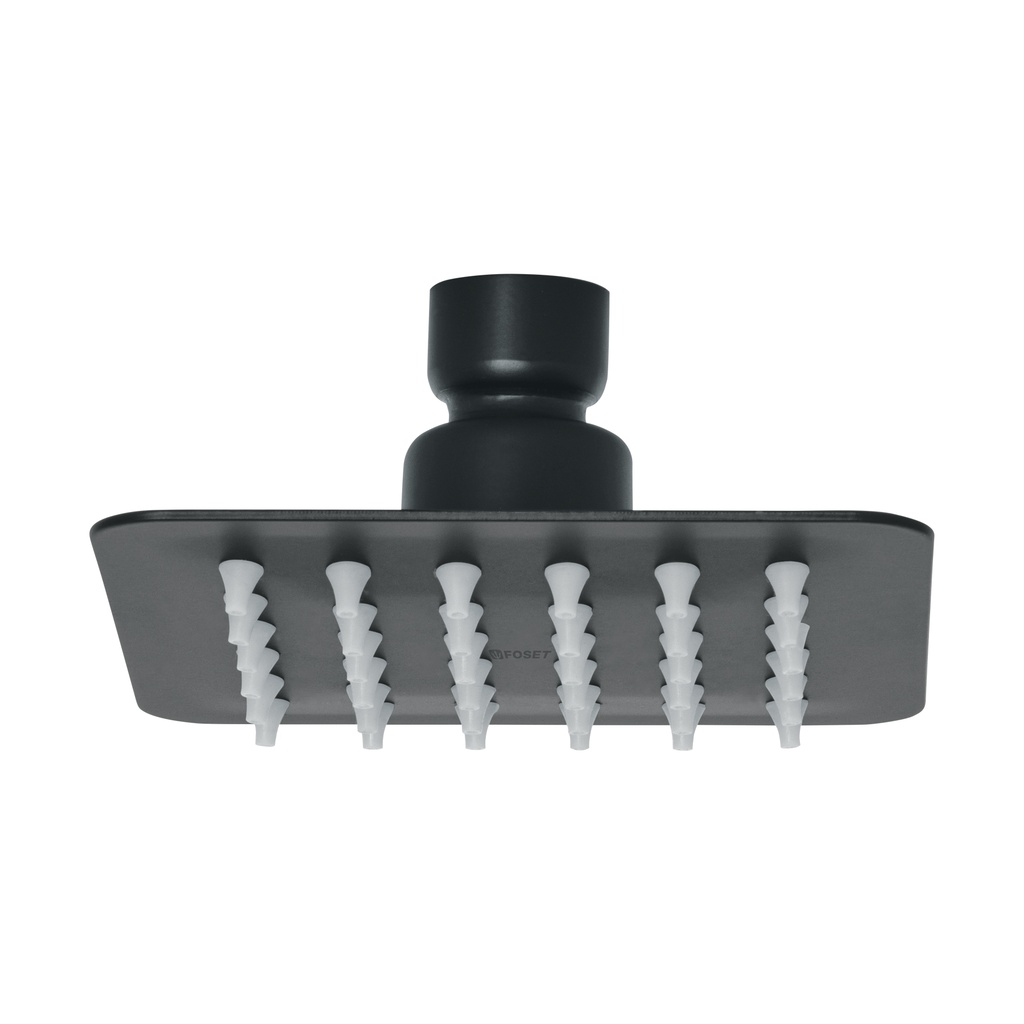 Regadera cuadrada 4', acero inox, sin brazo, negro, TÚBIG