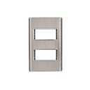 Placa de acero inox con 2 ventanas 1 módulo, línea Lisboa