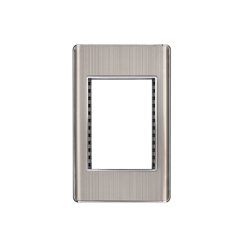 Placa de acero inox con 1 ventana 3 módulos, línea Lisboa