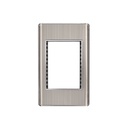 Placa de acero inox con 1 ventana 3 módulos, línea Lisboa