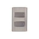 Placa armada acero inox con 2 interruptores 1 módulo, Lisboa