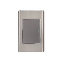Placa armada acero inox 1 interruptor 3 módulos, Lisboa