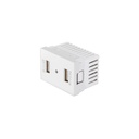Toma con 2 puertos USB blanco de 1.5 módulos, línea Lisboa