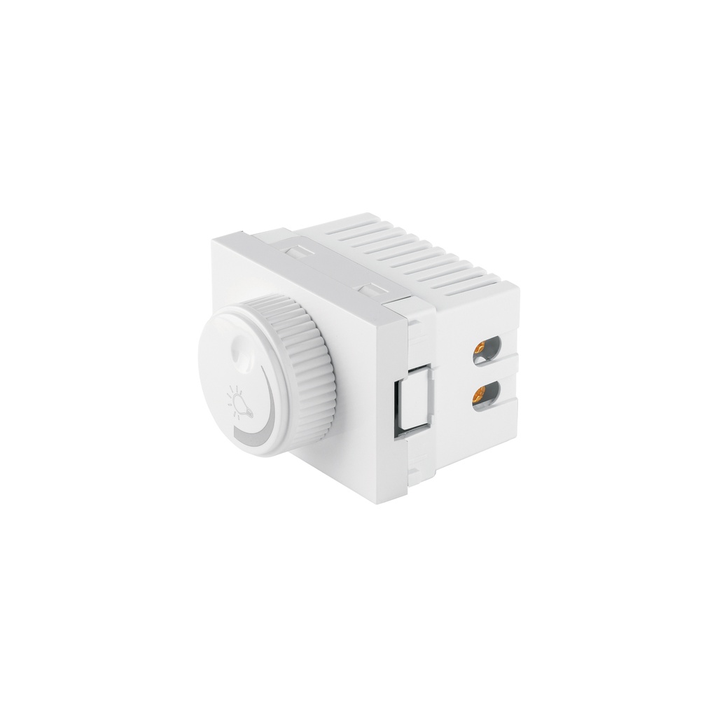 Dimmer giratorio blanco de 1.5 módulos, línea Lisboa