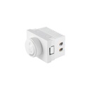 Dimmer giratorio blanco de 1.5 módulos, línea Lisboa