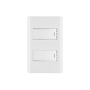 Placa armada blanca con 2 interruptores 1 módulo, Lisboa