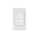 Placa armada blanca 2 interruptores 1.5 módulos, Lisboa