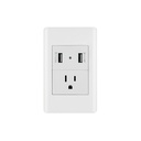 Placa armada blanca contacto y 2 puertos USB 1.5 mód, Lisboa