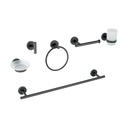 Juego de 6 accesorios para baño acabado negro, FOSET TÚBIG