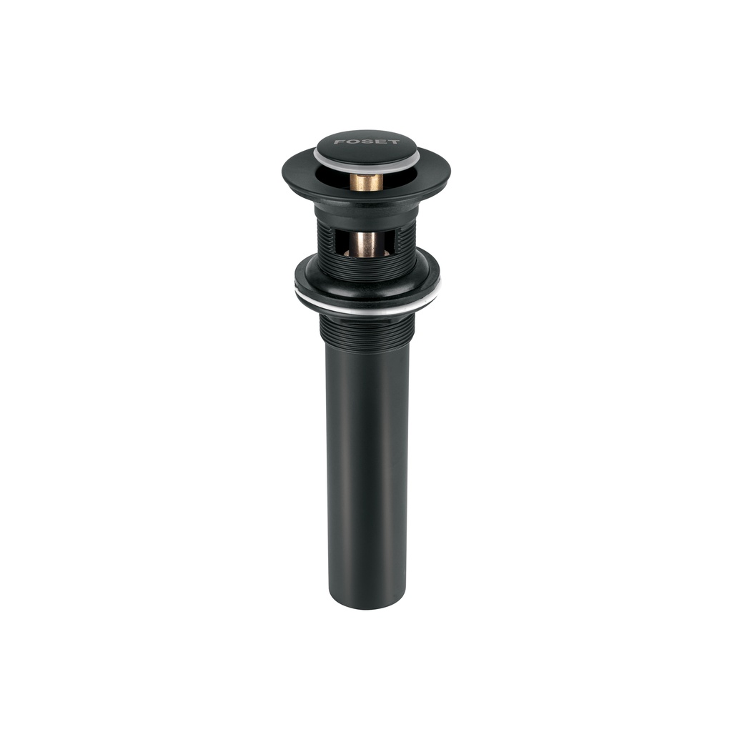 Contra para lavabo, con rebosadero, sistema push, negro