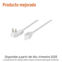 Extensión eléctrica doméstica 4 m clavija plana, blanca