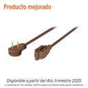 Extensión eléctrica doméstica 5 m clavija plana, café