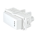 Interruptor de 3 vías con luz piloto, línea Italiana, blanco