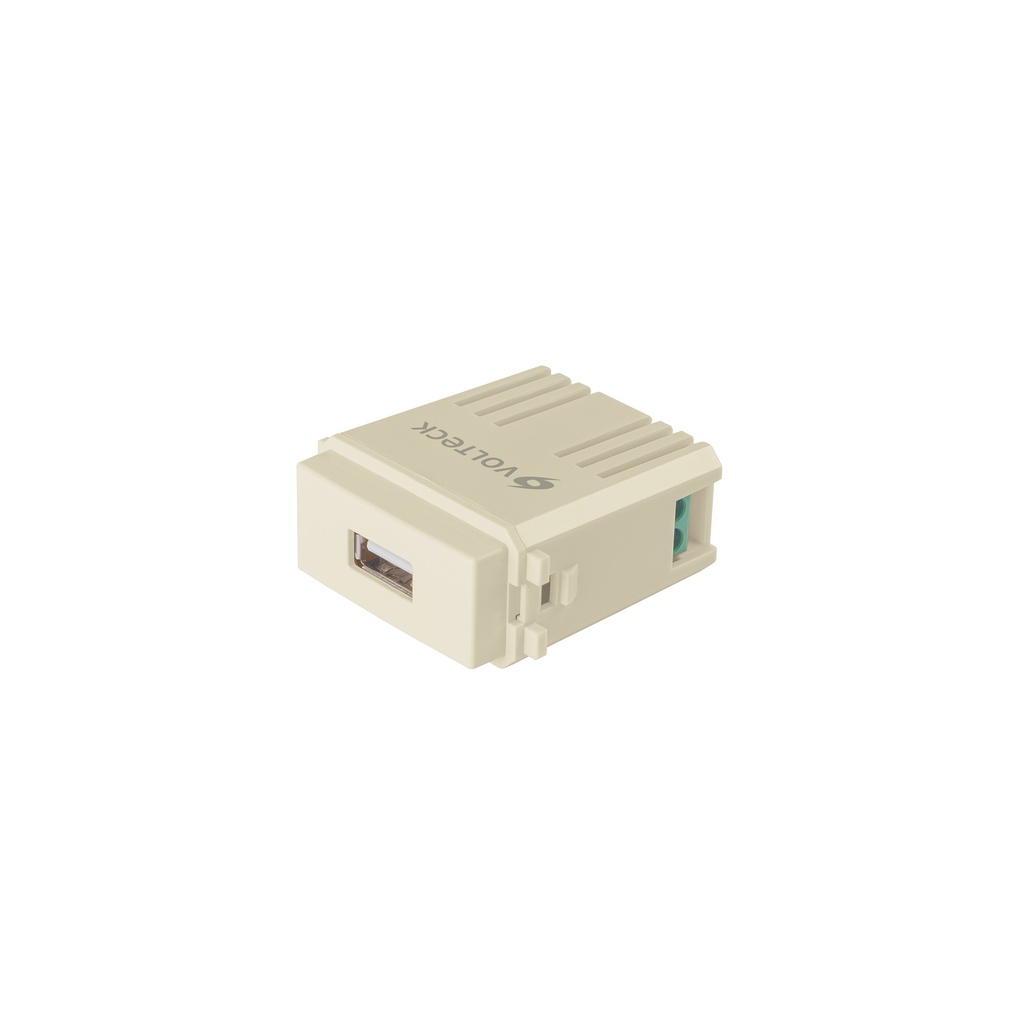 Módulo puerto USB, línea Italiana, color marfil, VOLTECK