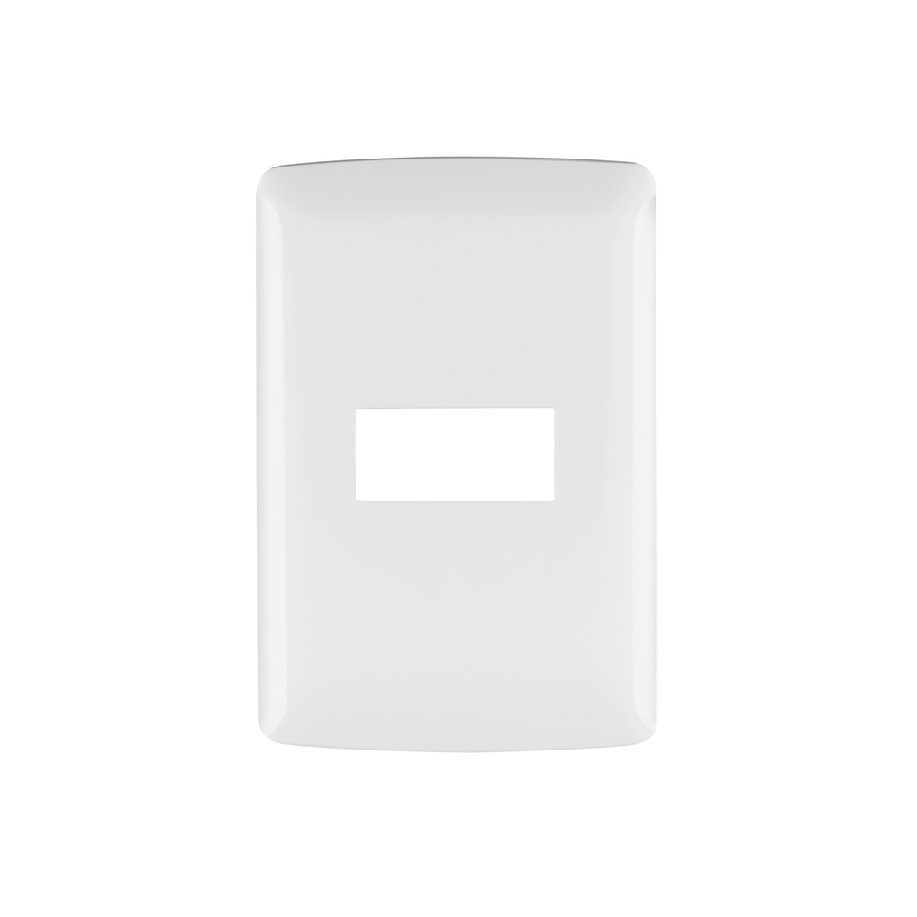 Placa 1 módulo de ABS, línea Italiana, color blanco, VOLTECK