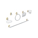 Juego de 6 accesorios para baño, cromo-oro, FOSET AQUA
