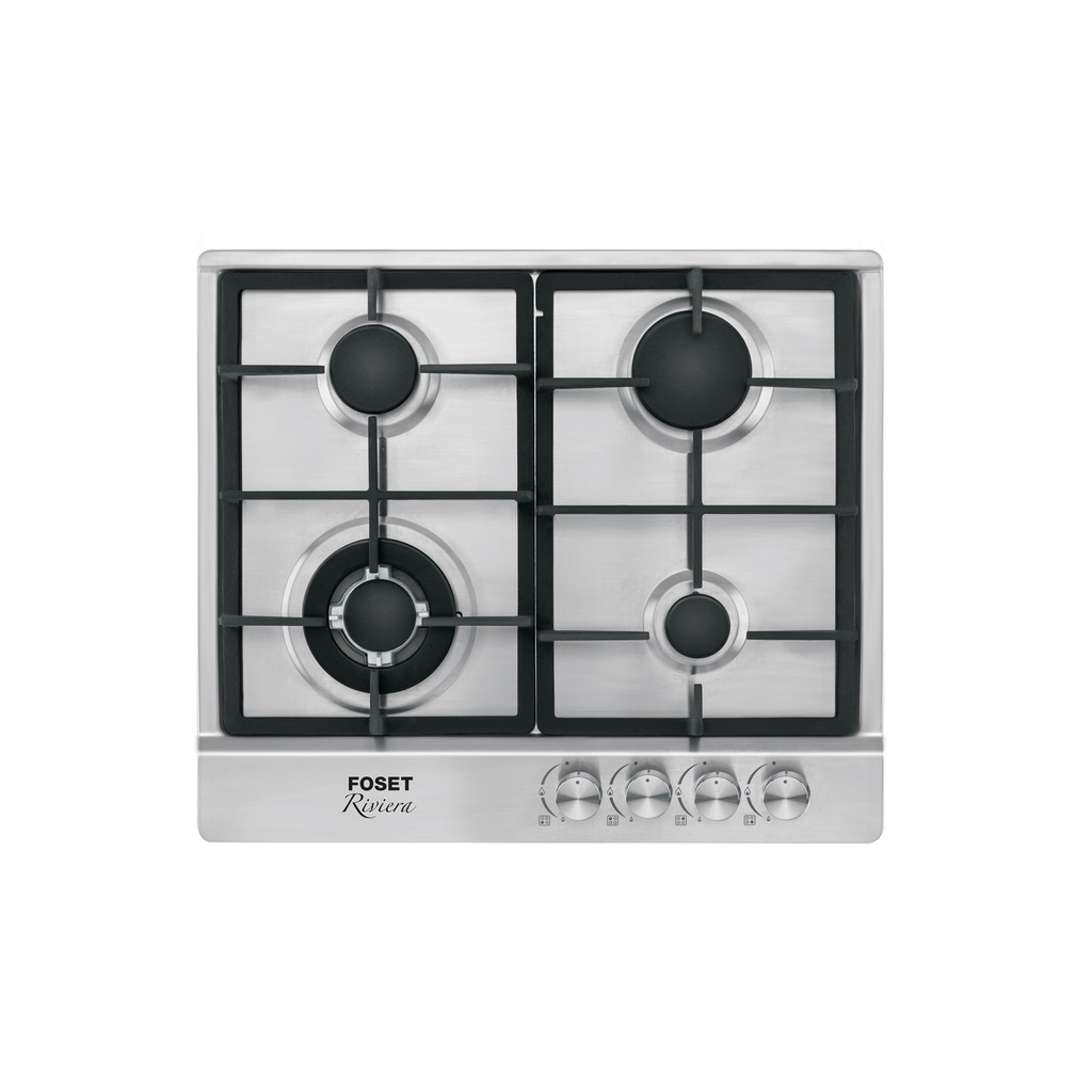 Parrilla gas empotrable 60cm, 4 quem, acero inox, RIVIERA