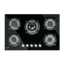 Parrilla gas empotrable 75cm, 5 quem, vidrio negro, RIVIERA
