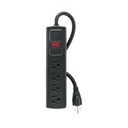 Multicontacto doméstico con 4 entradas, negro, VOLTECK