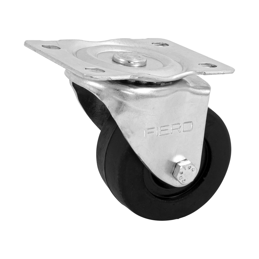 Rodaja hule 3', placa giratoria c/buje, carga 60kg, FIERO