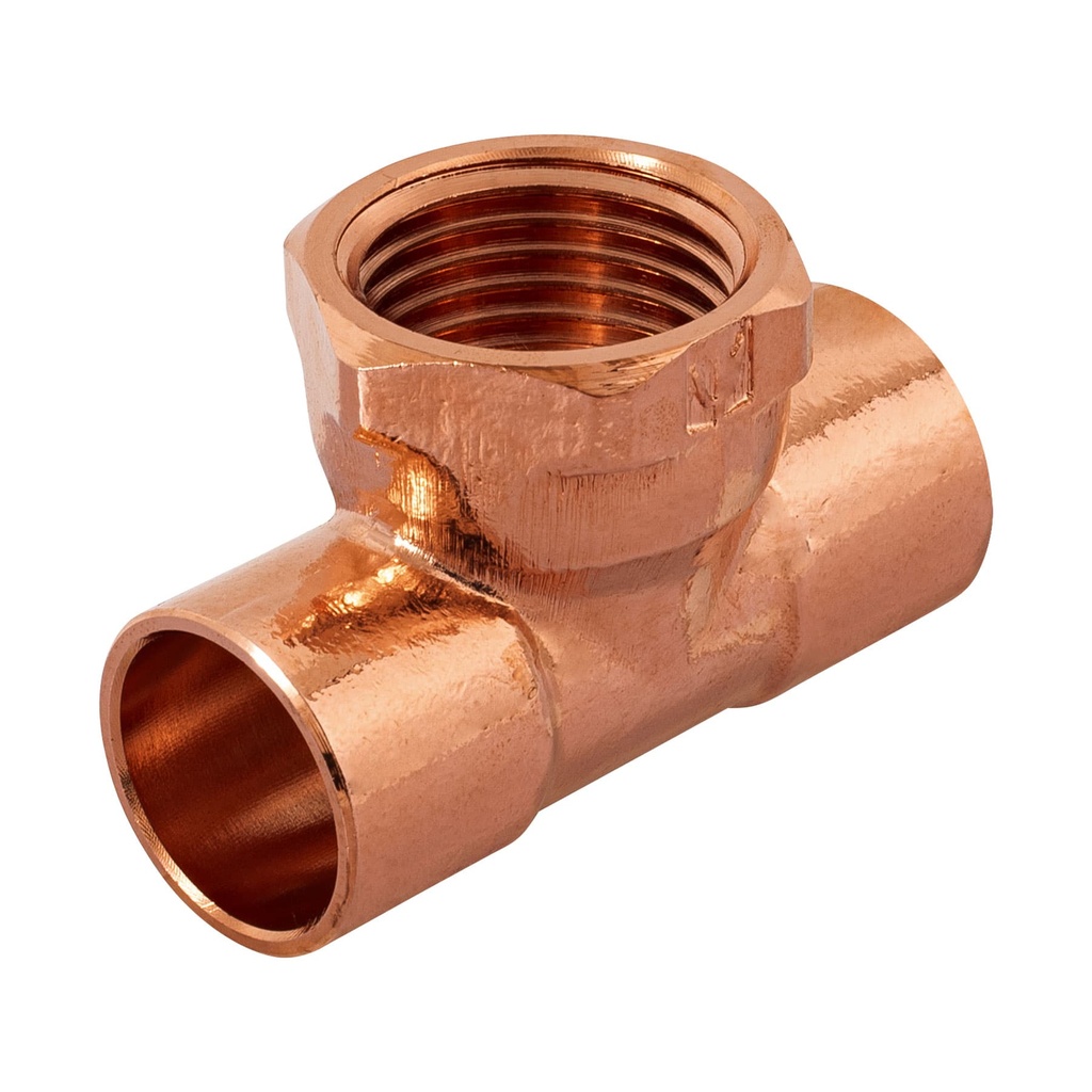 Tee de cobre rosca interior central 1/2', FOSET