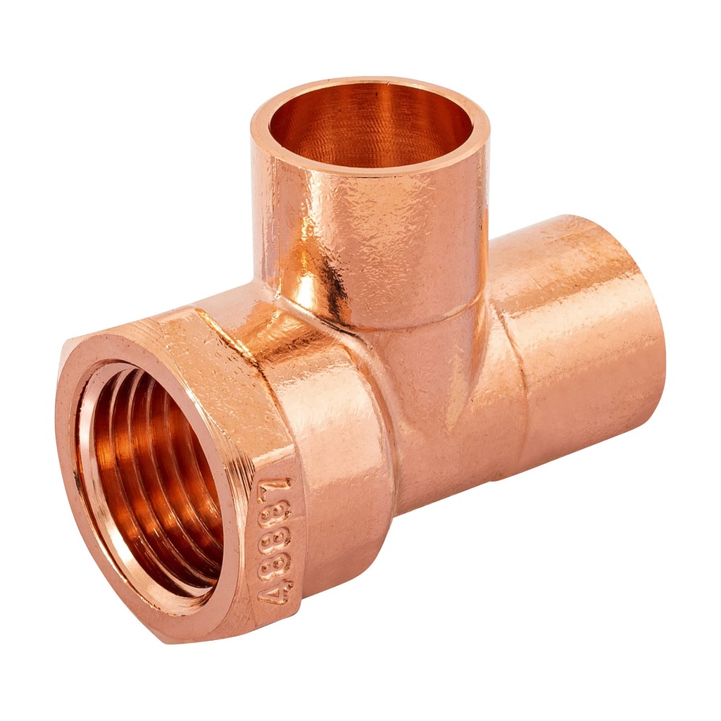 Tee de cobre rosca interior lateral 1/2', FOSET