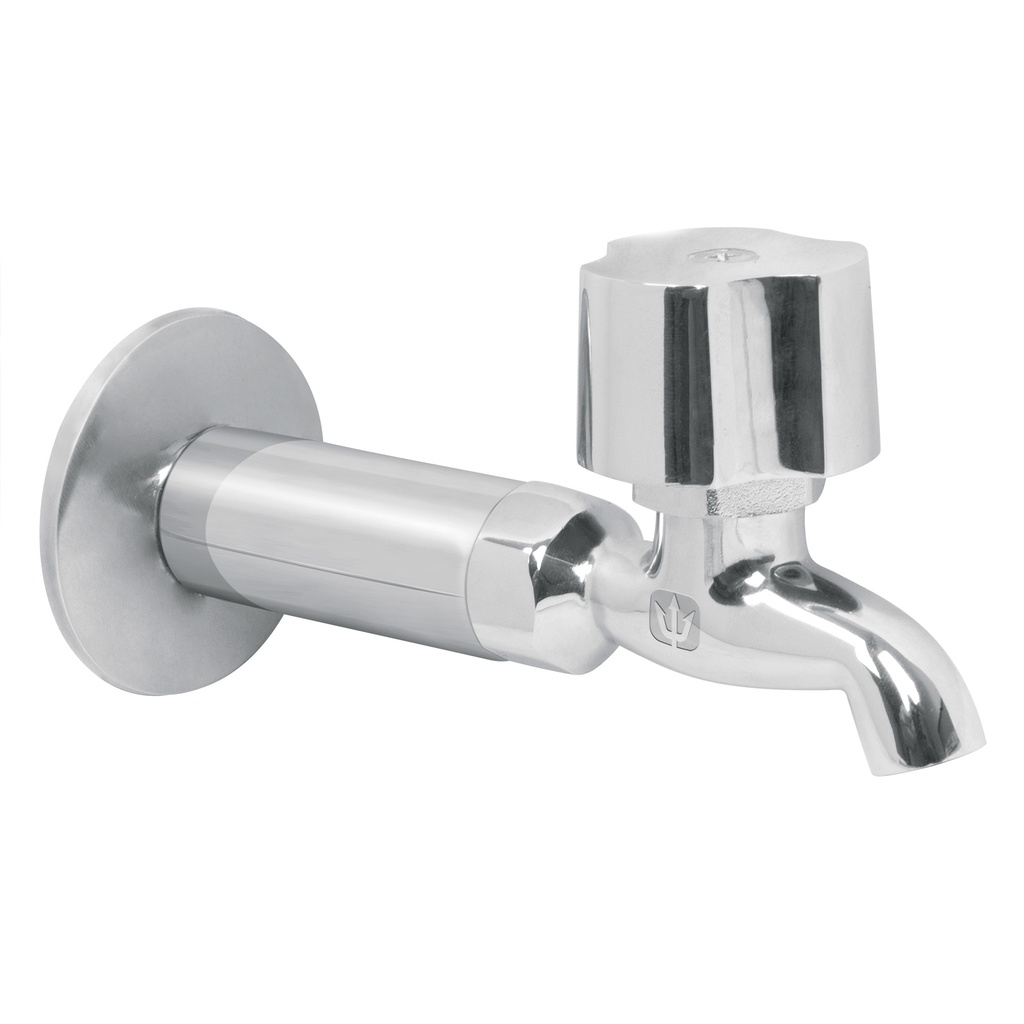 Llave 1/2' para fregadero con niple y chapetón, cromo, BASIC