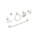 Juego de 6 accesorios para baño, níquel satín, FOSET AQUA