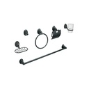 Juego de 6 accesorios para baño, negro, FOSET AQUA